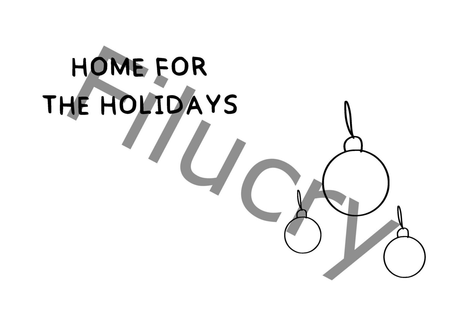 Home for the holidays Weihnachtsbaumkugeln Umriss Banner, Digitaler Download, SVG / JPG / PNG / PDF