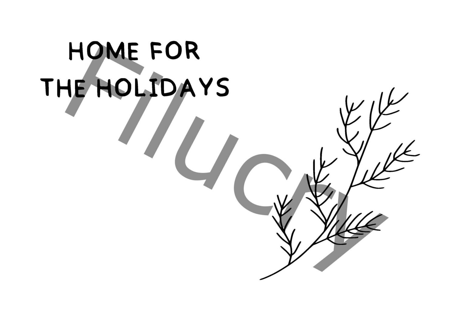 Home for the holidays Tannenzweig Banner, Digitaler Download, SVG / JPG / PNG / PDF