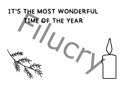 It's the most wonderful time of the year Tannenzweig & Kerze Banner, Digitaler Download, SVG / JPG / PNG / PDF