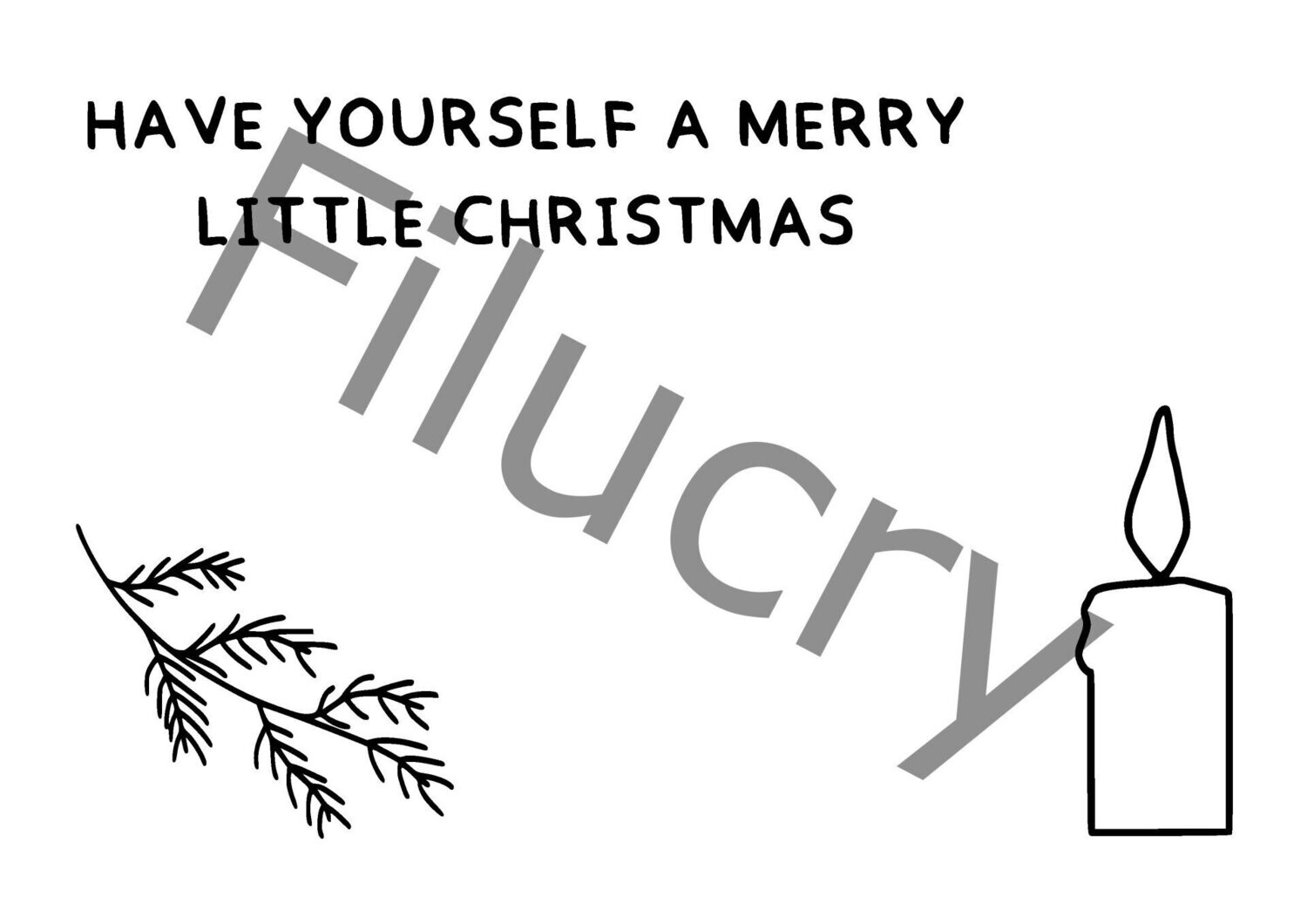 Have yourself a merry little christmas Tannenzweig & Kerze Banner, Digitaler Download, SVG / JPG / PNG / PDF