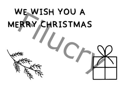 We wish you a merry christmas Tannenzweig & Geschenk Banner, Digitaler Download, SVG / JPG / PNG / PDF