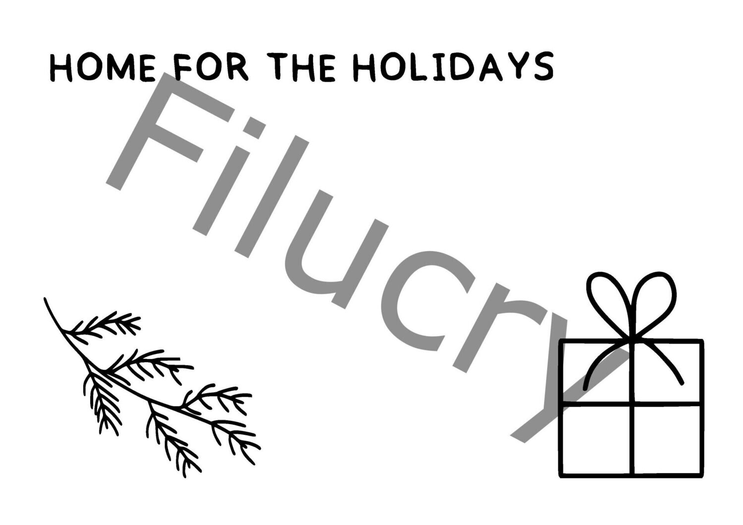 Home for the holidays Tannenzweig & Geschenk Banner, Digitaler Download, SVG / JPG / PNG / PDF