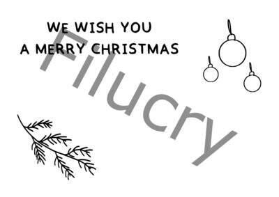 We wish you a merry christmas Tannenzweig & Kugeln Banner, Digitaler Download, SVG / JPG / PNG / PDF