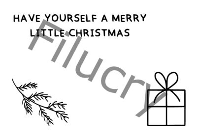 Have yourself a merry little christmas Tannenzweig & Geschenk Banner, Digitaler Download, SVG / JPG / PNG / PDF