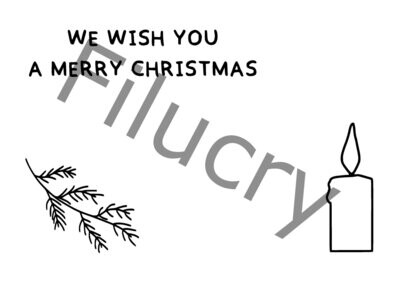 We wish you a merry christmas Tannenzweig & Kerze Banner, Digitaler Download, SVG / JPG / PNG / PDF
