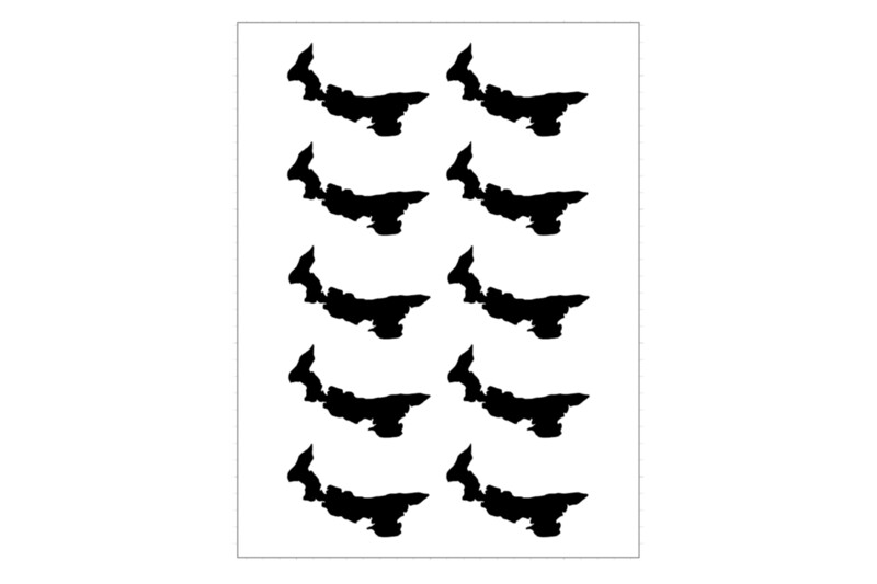Sticker Sheet Island Outline Prince Edward Island Sticker Sheet Island Outline Prince Edward Island