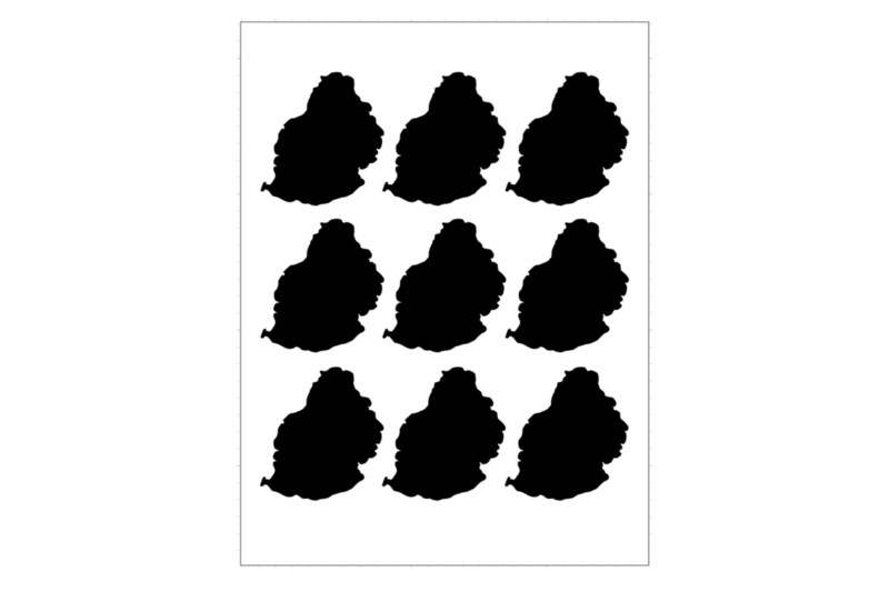 Sticker Sheet Island Outline Mauritius Sticker Sheet Island Outline Mauritius
