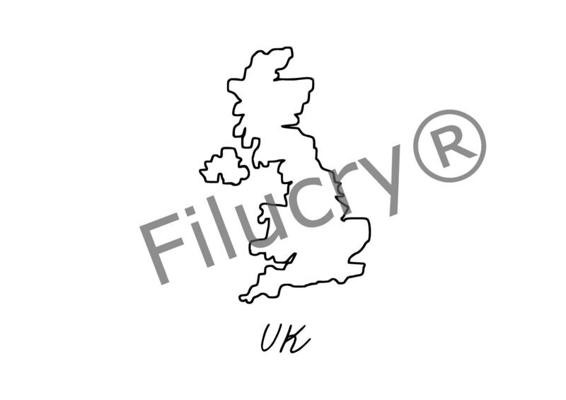 UK Outline Banner, digital download, SVG / JPG / PNG / PDF