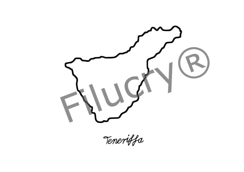 Teneriffa Outline Banner, digital download, SVG / JPG / PNG / PDF Teneriffa Outline Banner, digital download, SVG / JPG / PNG / PDF