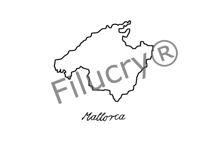 Mallorca Outline Banner, digital download, SVG / JPG / PNG / PDF Mallorca Outline Banner, digital download, SVG / JPG / PNG / PDF