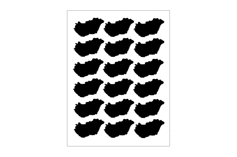 Sticker Sheet Country Outline Hungary Sticker Sheet Country Outline Hungary