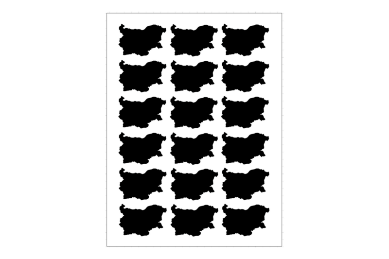 Sticker Sheet Country Outline Bulgaria Sticker Sheet Country Outline Bulgaria