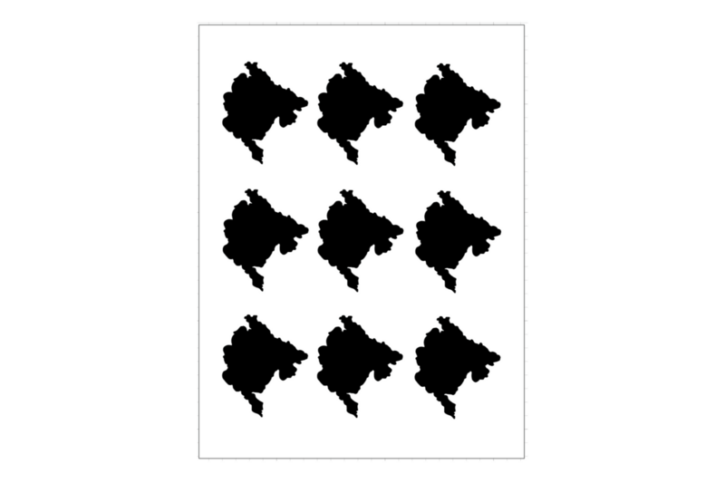 Sticker Sheet Country Outline Montenegro Sticker Sheet Country Outline Montenegro