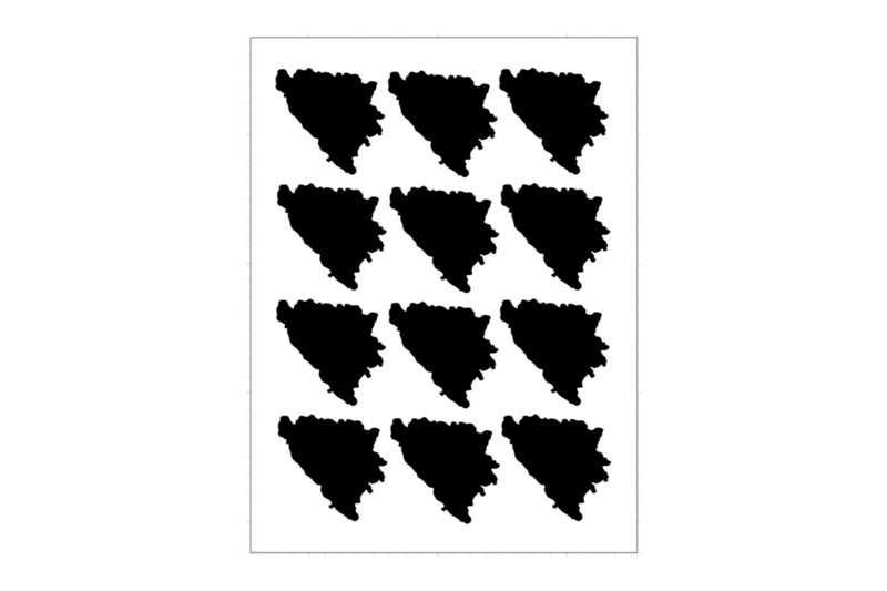Sticker Sheet Country Outline Bosnia and Herzegovina Sticker Sheet Country Outline Bosnia and Herzegovina