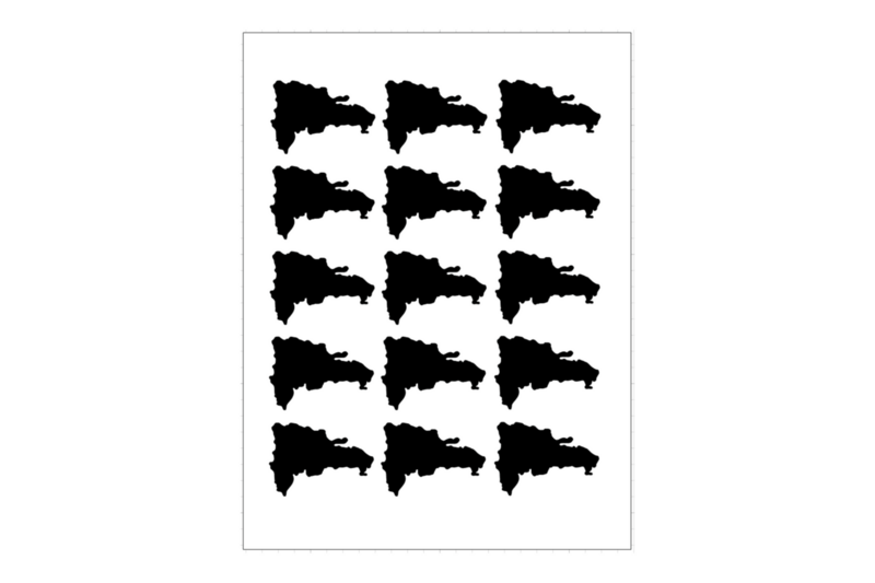 Sticker Sheet Country Outline Dominican Republic Sticker Sheet Country Outline Dominican Republic