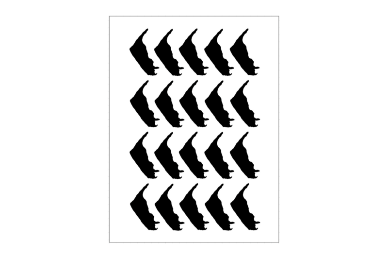 Sticker sheet Amrum island outline Sticker sheet Amrum island outline