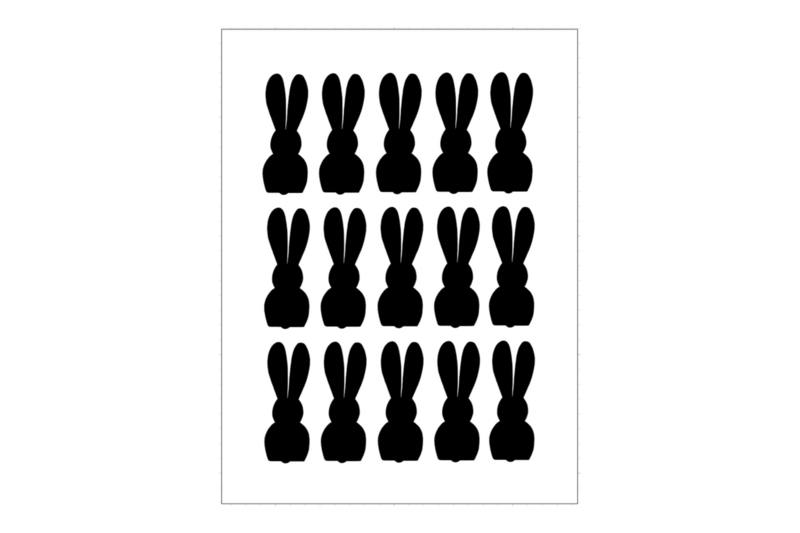 Stickerbogen Osterhase von hinten Stickerbogen Osterhase von hinten