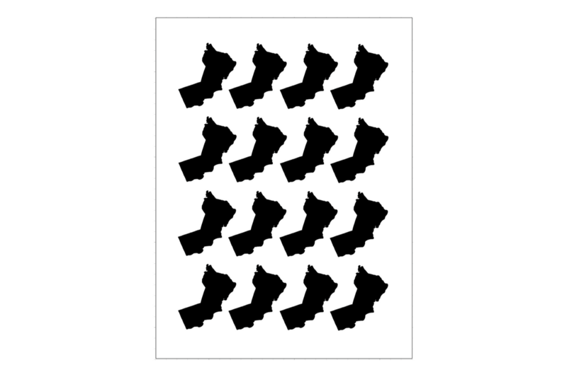Sticker Sheet Country Outline Oman Sticker Sheet Country Outline Oman