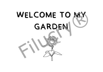 "Welcome to my garden sunflower" Banner, Digitaler Download, SVG / JPG / PNG / PDF