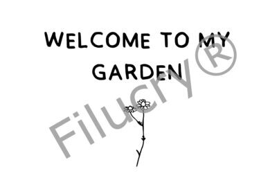 "Welcome to my garden chamomile" Banner, Digitaler Download, SVG / JPG / PNG / PDF