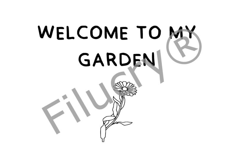 "Welcome to my garden calendula" Banner, digital download, SVG / JPG / PNG / PDF