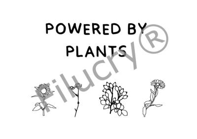 "Powered by plants" Banner, Digitaler Download, SVG / JPG / PNG / PDF