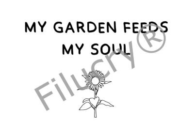 "My garden feeds my soul sunflower" Banner, Digitaler Download, SVG / JPG / PNG / PDF