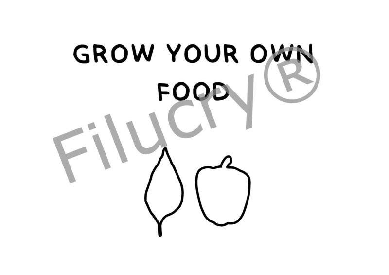 "Grow your own food pepper" Banner, digital download, SVG / JPG / PNG / PDF