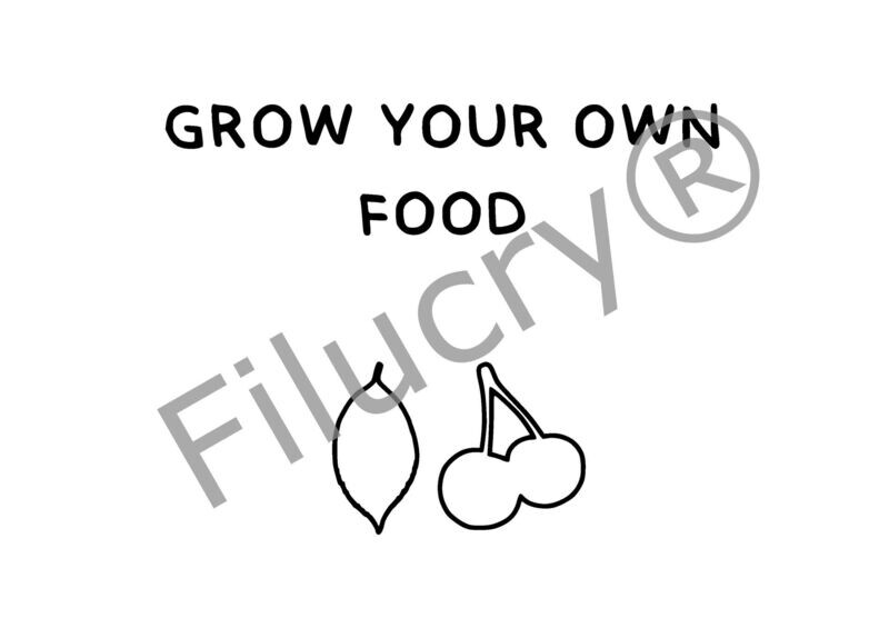 "Grow your own food cherry" Banner, Digitaler Download, SVG / JPG / PNG / PDF