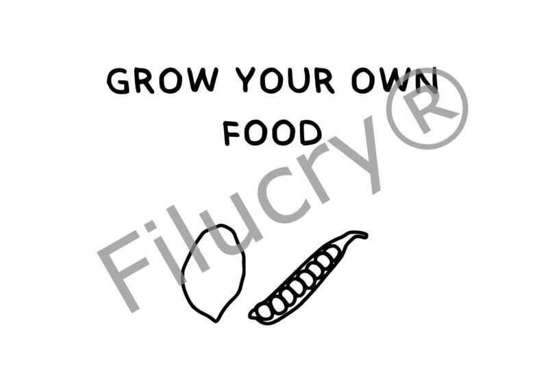 "Grow your own food pea" Banner, Digitaler Download, SVG / JPG / PNG / PDF