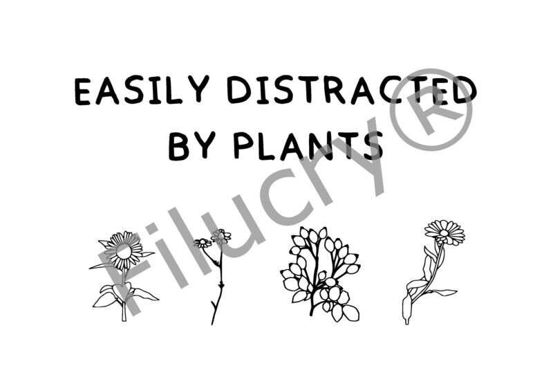 "Easily distracted by plants" Banner, Digitaler Download, SVG / JPG / PNG / PDF
