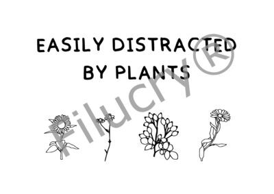 "Easily distracted by plants" Banner, Digitaler Download, SVG / JPG / PNG / PDF