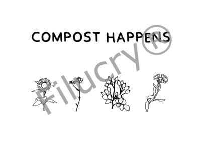 "Compost happens" Banner, Digitaler Download, SVG / JPG / PNG / PDF
