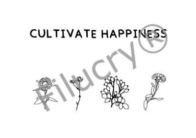 "Cultivate happiness" Banner, Digitaler Download, SVG / JPG / PNG / PDF