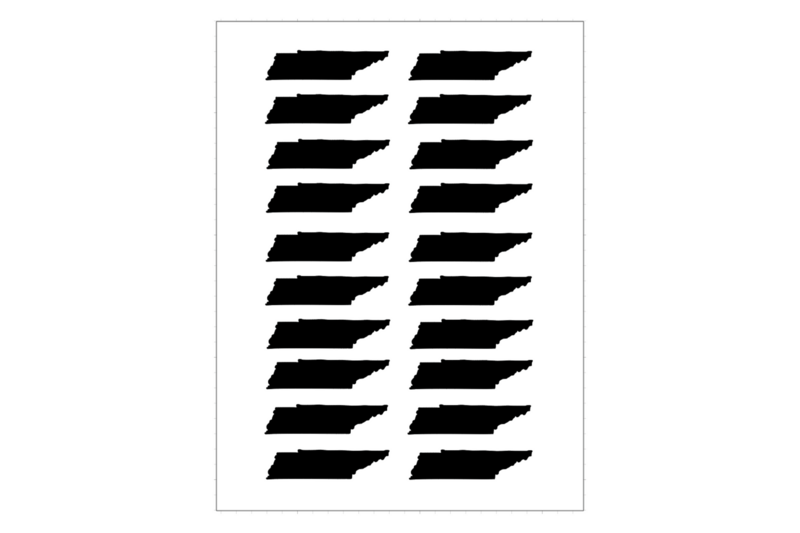 Sticker Sheet Country Outline Tennessee Sticker Sheet Country Outline Tennessee