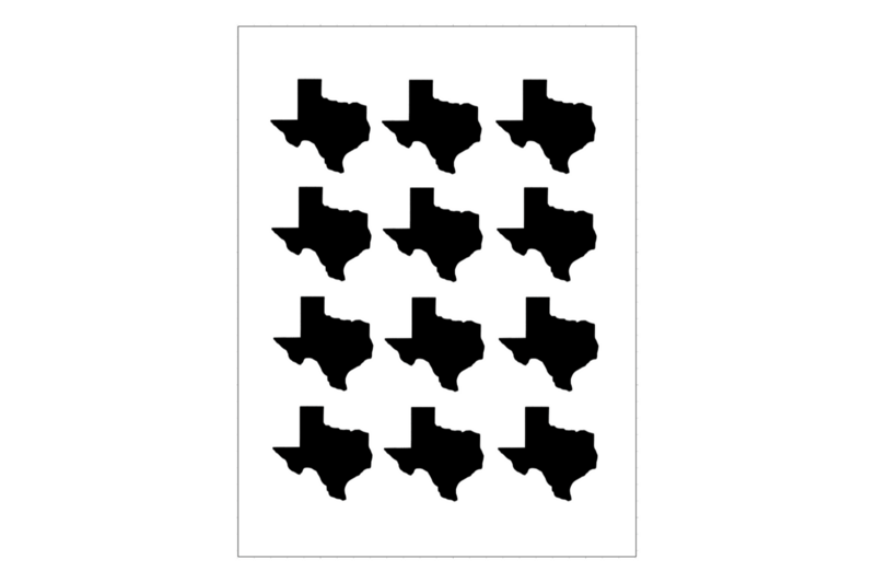 Sticker Sheet Country Outline Texas Sticker Sheet Country Outline Texas