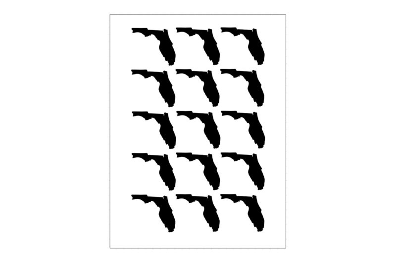 Sticker Sheet Country Outline Florida Sticker Sheet Country Outline Florida