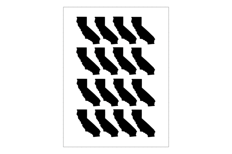 Sticker Sheet Country Outline California Sticker Sheet Country Outline California