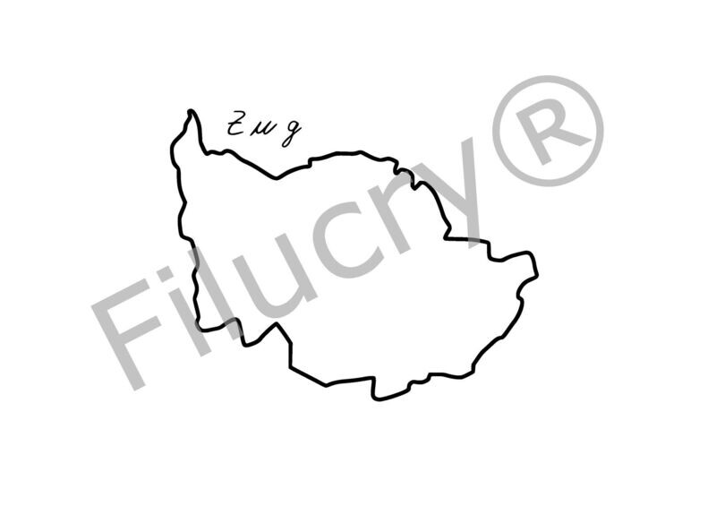 Swiss Canton Zug Outline Banner, digital download, SVG / JPG / PNG / PDF