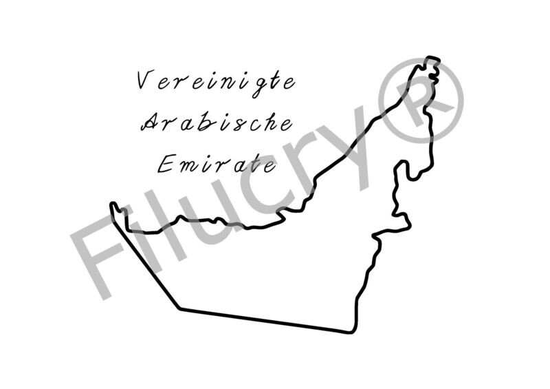 Vereinigte Arabische Emirate Outline Banner, digital download, SVG / JPG / PNG / PDF Vereinigte Arabische Emirate Outline Banner, digital download, SVG / JPG / PNG / PDF
