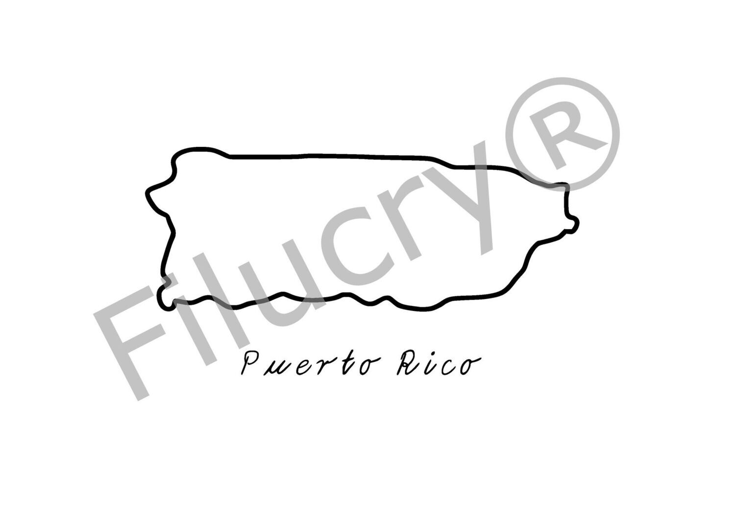 Puerto Rico Umriss Banner, Digitaler Download, SVG / JPG / PNG / PDF