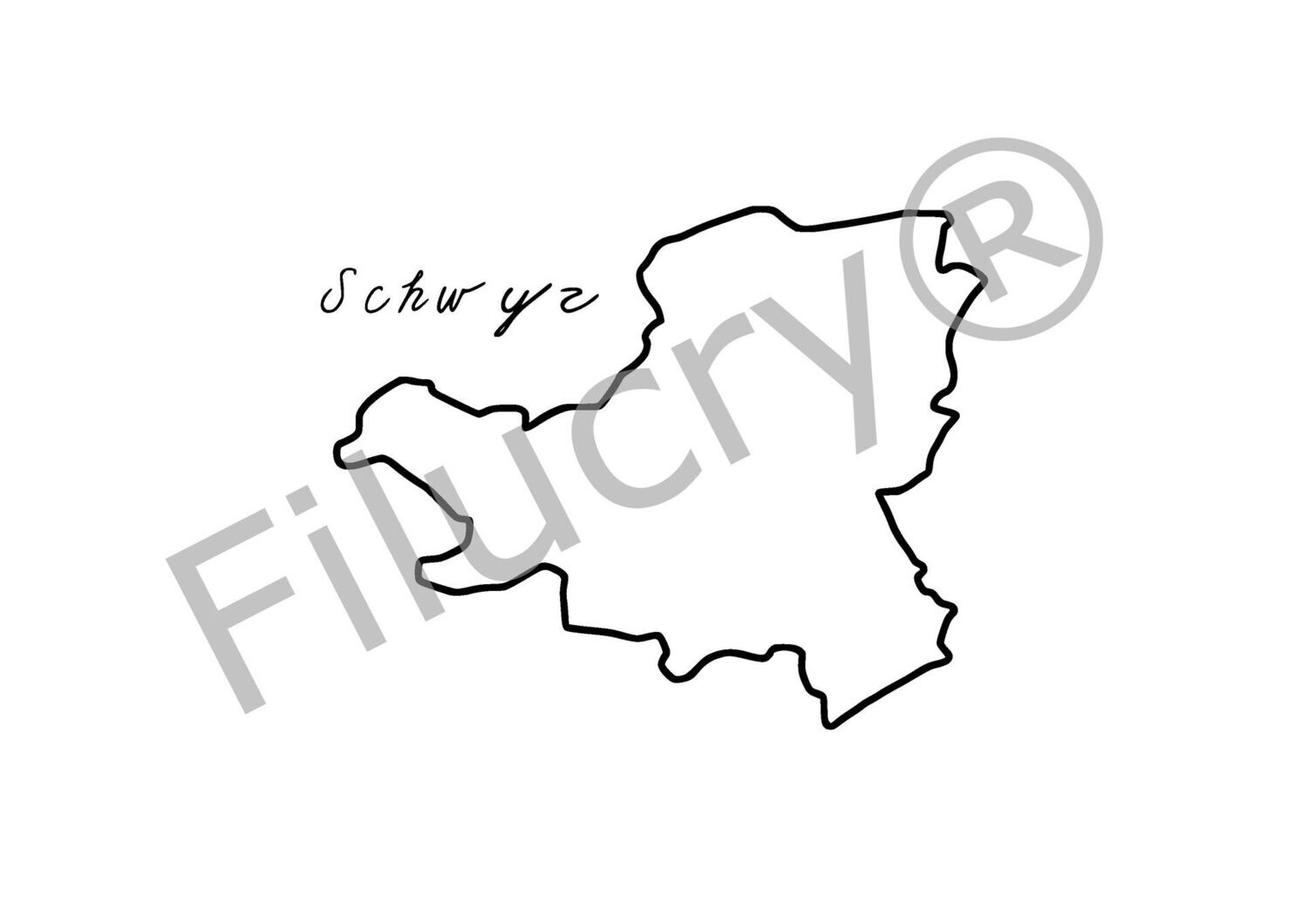 Schweizer Kanton Schwyz Umriss Banner, Digitaler Download, SVG / JPG / PNG / PDF