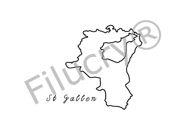 Swiss Canton St Gallen Outline Banner, digital download, SVG / JPG / PNG / PDF Swiss Canton St Gallen Outline Banner, digital download, SVG / JPG / PNG / PDF