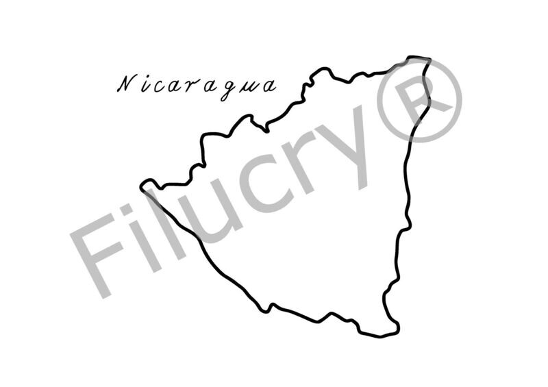 Nicaragua Outline Banner, digital download, SVG / JPG / PNG / PDF Nicaragua Outline Banner, digital download, SVG / JPG / PNG / PDF