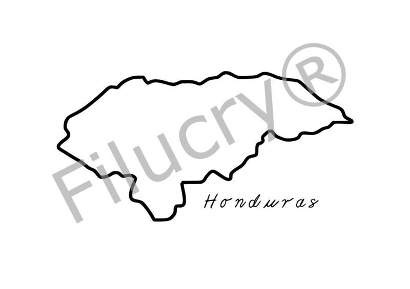 Honduras Outline Banner, digital download, SVG / JPG / PNG / PDF