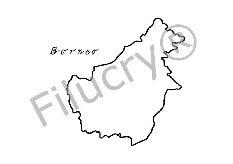Borneo Outline Banner, digital download, SVG / JPG / PNG / PDF Borneo Outline Banner, digital download, SVG / JPG / PNG / PDF