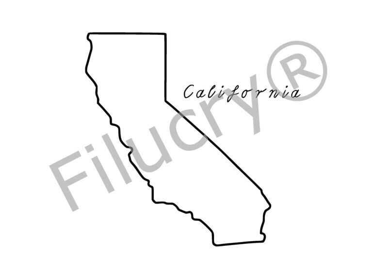 California Outline Banner, digital download, SVG / JPG / PNG / PDF