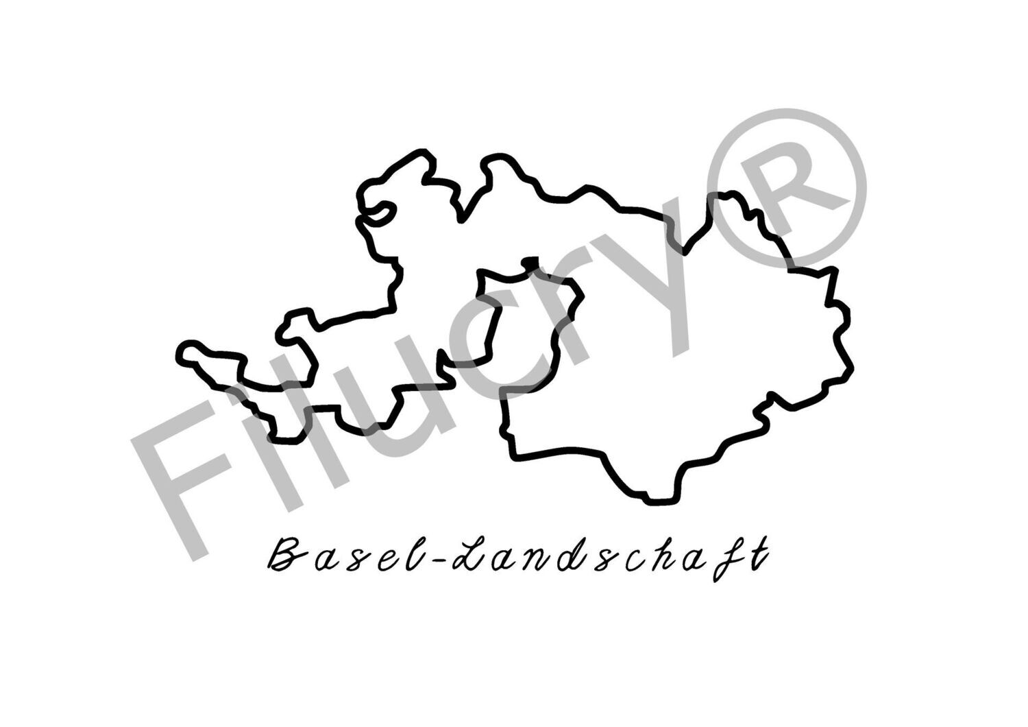 Schweizer Kanton Basel-Landschaft Umriss Banner, Digitaler Download, SVG / JPG / PNG / PDF