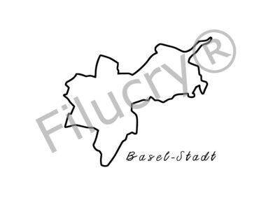 Schweizer Kanton Basel-Stadt Umriss Banner, Digitaler Download, SVG / JPG / PNG / PDF