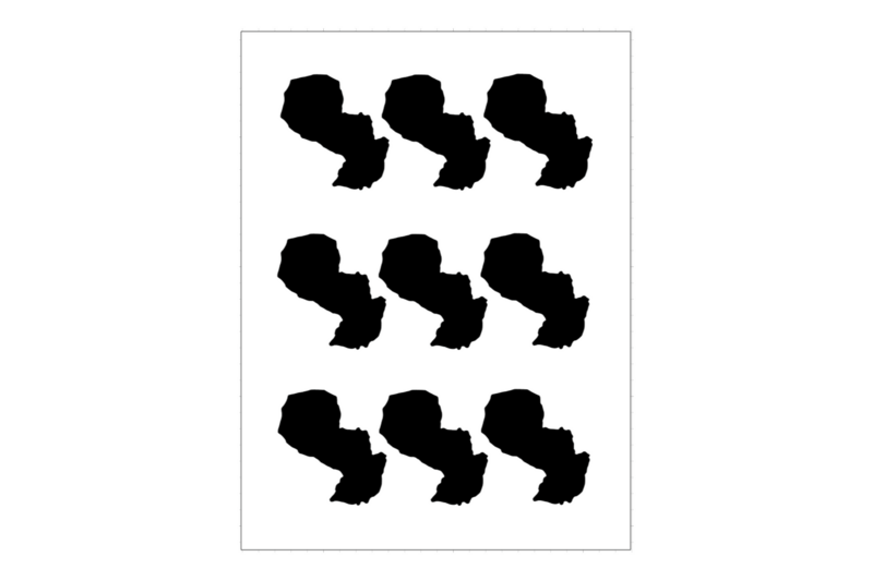 Sticker Sheet Country Outline Paraguay Sticker Sheet Country Outline Paraguay